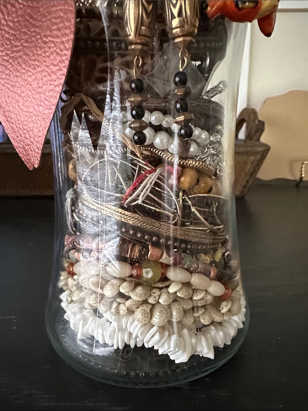 Boho Inspired Mystery Jewelry Jar In shades Of Brown. - Picture 6 of 11